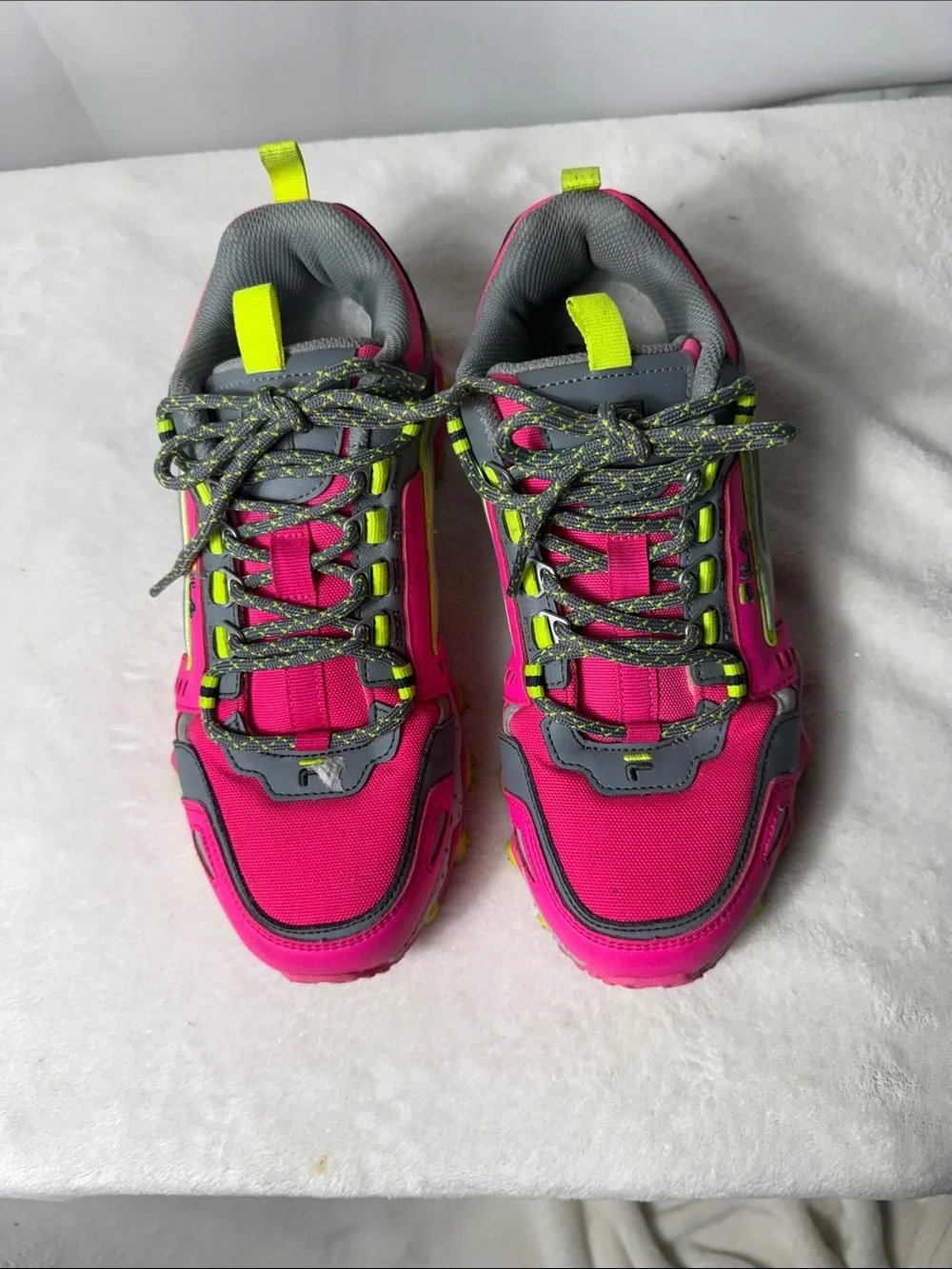 Fila Women’s Sneakers in Hot Pink, Gray and Neon Yellow